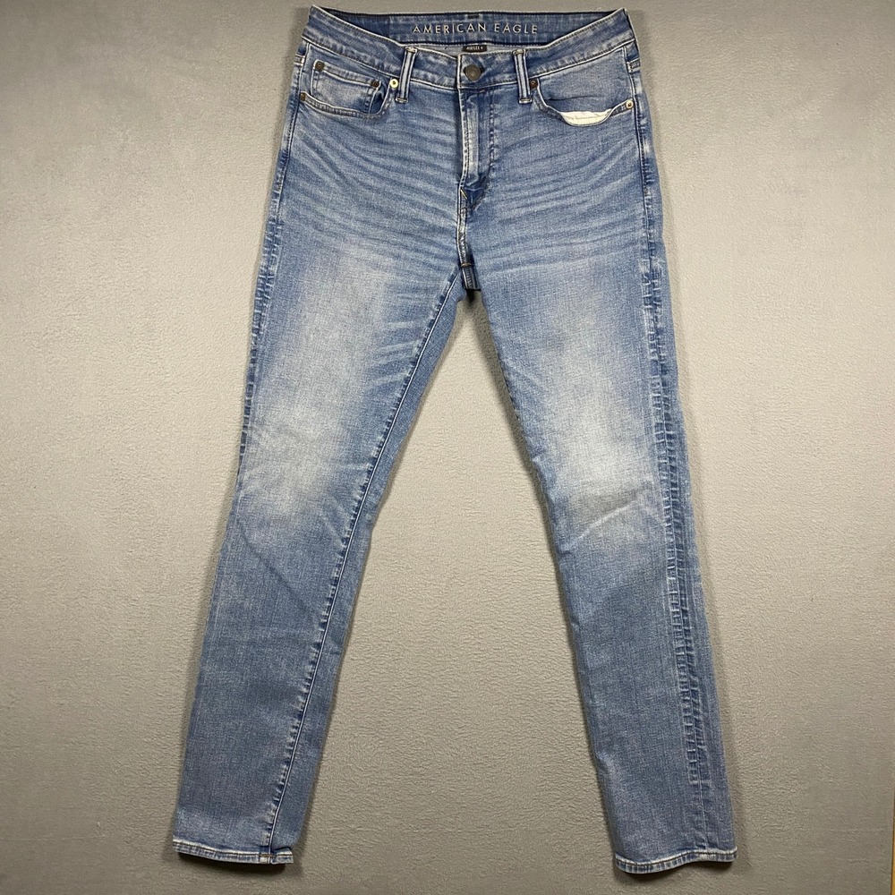 American Eagle Slim Jeans Mens 32x34 Light Wash Airflex+ Stretch Denim